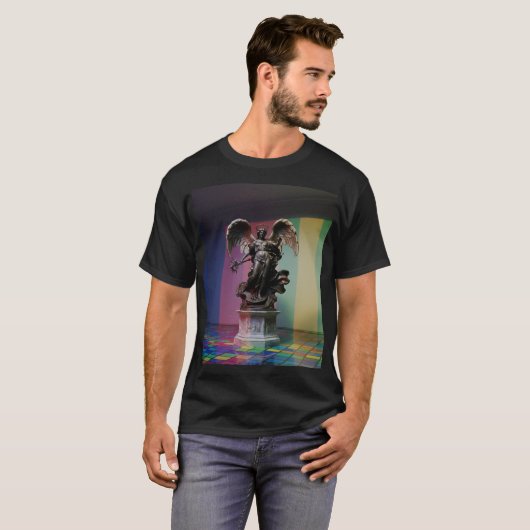 Dark Fallen Angel Statue\Gothic Cathedral T-Shir T-shirt (Voorkant volledig)