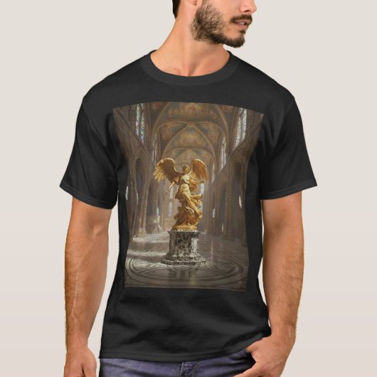 Dark Fallen Angel Statue\Gothic Cathedral T-Shir T-shirt (Voorkant)