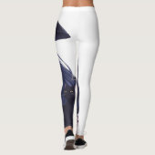 Dark Fantasy Anime Girl & Gothic Black Cat Art Leggings (Achterkant)