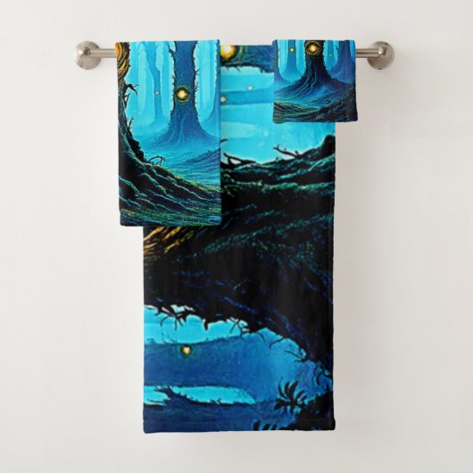 Dark Fantasy Eyeball Forest Design Bad Handdoek (Insitu)