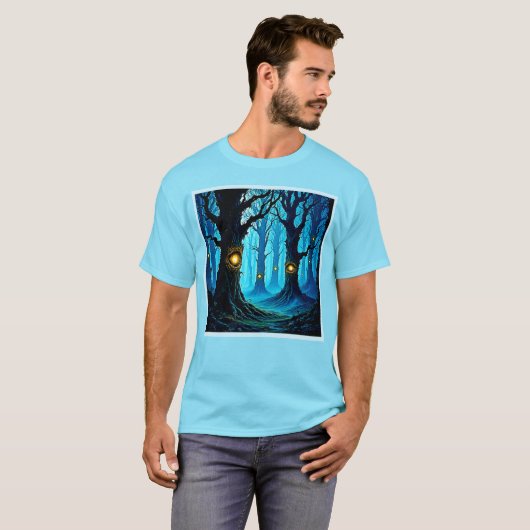 Dark Fantasy Eyeball Forest Design T-shirt (Voorkant volledig)