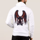 Dark Fantasy Fallen Angel Hoodie with Fiery Wings  (Achterkant)
