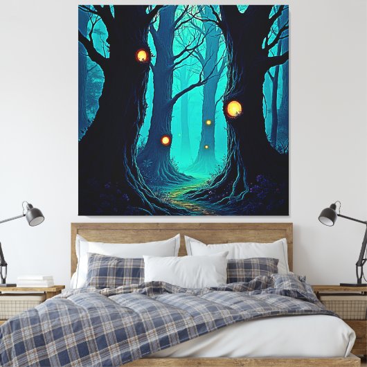 Dark Fantasy Forest Mystery Canvas Afdruk (Insitu (Slaapkamer))