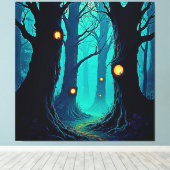 Dark Fantasy Forest Mystery Canvas Afdruk (Insitu (Houten vloer))