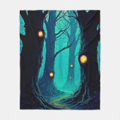 Dark Fantasy Forest Mystery Fleece Deken (Voorkant)