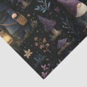 Dark Fantasy Gnome en paddenstoelenpatroon Tissuepapier (Detail)