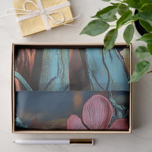 Dark Fantasy Gothic Blue Gargoyle Decoupage Tissuepapier (Geschenk)