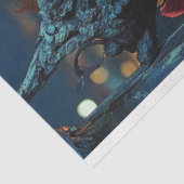 Dark Fantasy Gothic Blue Gargoyle Decoupage Tissuepapier (Detail)