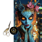 Dark Fantasy Gothic Blue Gargoyle Decoupage Tissuepapier