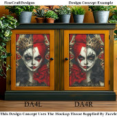 Dark Fantasy Gothic Queen Art DA4R Decoupage Tissuepapier