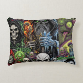 Dark Fantasy Horror Collage Throw Pillow | Sorcere Accent Kussen