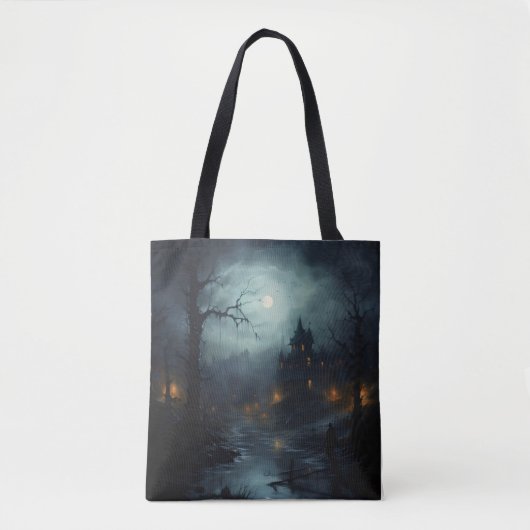 Dark Fantasy Horror Landschap Tote Bag (Voorkant)