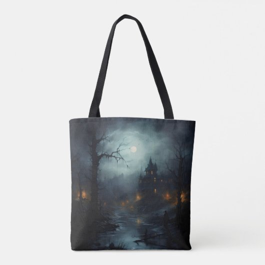 Dark Fantasy Horror Landschap Tote Bag (Achterkant)