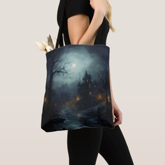 Dark Fantasy Horror Landschap Tote Bag (Dichtbij)