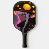 Dark Fantasy Mushroom Elf Anime Girl Pickleball Paddle (Voorkant)
