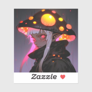 Dark Fantasy Mushroom Elf Anime Girl Sticker