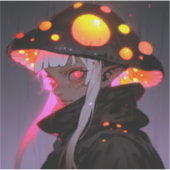 Dark Fantasy Mushroom Elf Anime Girl Sticker (Voorkant)