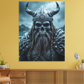 Dark Fantasy Norse Viking Poster met HornedHelmet Canvas Afdruk (Insitu (Woonkamer))