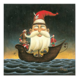 Dark Fantasy Santa Pirate Canvas Art Foto Afdruk