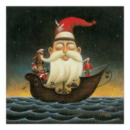 Dark Fantasy Santa Pirate Canvas Art Perfect Poster