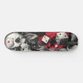Dark Fantasy Skull and Dice Illustration Persoonlijk Skateboard (Horizontaal)
