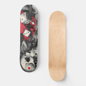 Dark Fantasy Skull and Dice Illustration Persoonlijk Skateboard (Voorkant)