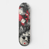 Dark Fantasy Skull and Dice Illustration Persoonlijk Skateboard (Voorkant)