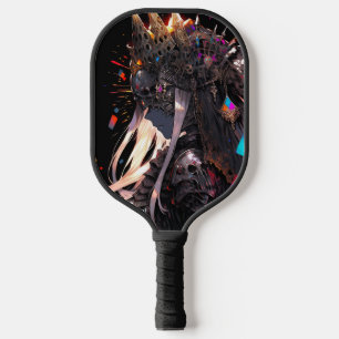 Dark Fantasy Skull Crown Queen Anime Girl Pickleball Paddle
