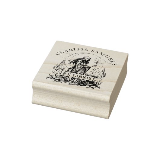 Dark Fantasy Sorceress Ex Libris Bibliotheek Boek Rubberstempel (Stempel)