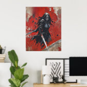 Dark Fantasy Warrior Poster - Gotisch Vrouw Ridder (Thuiskantoor)