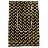 Dark Faux Golden Folie Hearts Moederdag Medium Cadeauzakje (Achterkant)