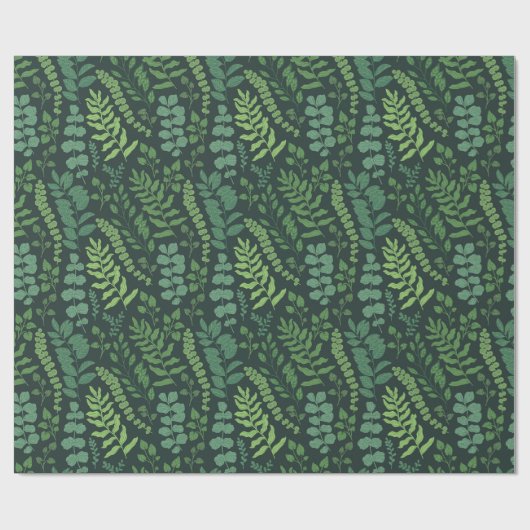Dark Fern Botany Cadeaupapier (Vlak)