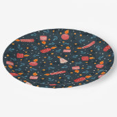 Dark Festive Mixed Candles Holiday Pattern Plates Papieren Bordje (Gekanteld)