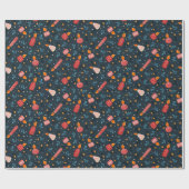 Dark Festive Mixed Candles Holiday wrapping Paper Cadeaupapier (Vlak)