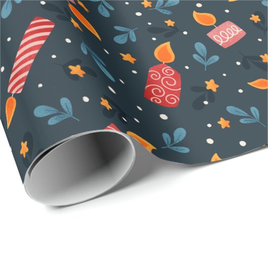 Dark Festive Mixed Candles Holiday wrapping Paper Cadeaupapier (Rol Hoek)