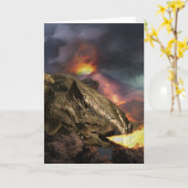 Dark Fire Breathing Dragon Volcano Lava Kaart (Gele Bloem)