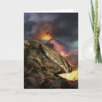 Dark Fire Breathing Dragon Volcano Lava