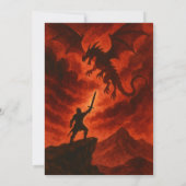 Dark Fire Dragon Birthday Kaart (Achterkant)