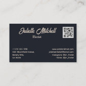 Dark Floral Anemone Florist Business Card Visitekaartje (Achterkant)