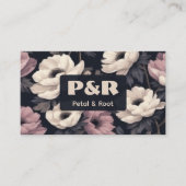 Dark Floral Anemone Florist Business Card Visitekaartje (Voorkant)
