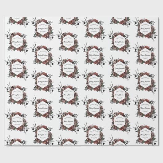 Dark Floral Baby shower Cadeaupapier (Vlak)