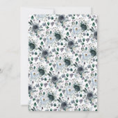 Dark Floral Baby shower Invitation Kaart (Achterkant)