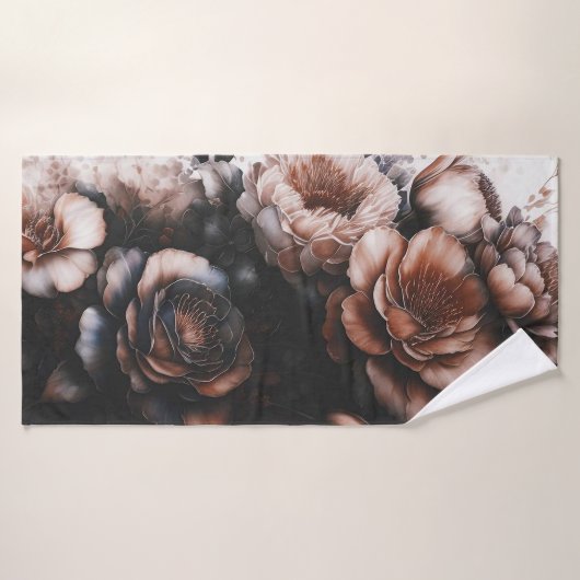 Dark Floral Badhanddoek (Badhanddoek)