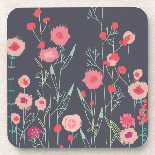 Dark Floral Bier Onderzetter (Voorkant)