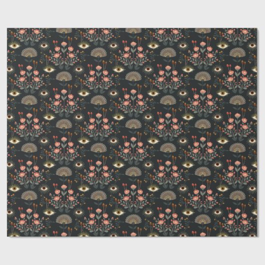 Dark Floral Botanical Romantasy Eye Cadeaupapier (Vlak)