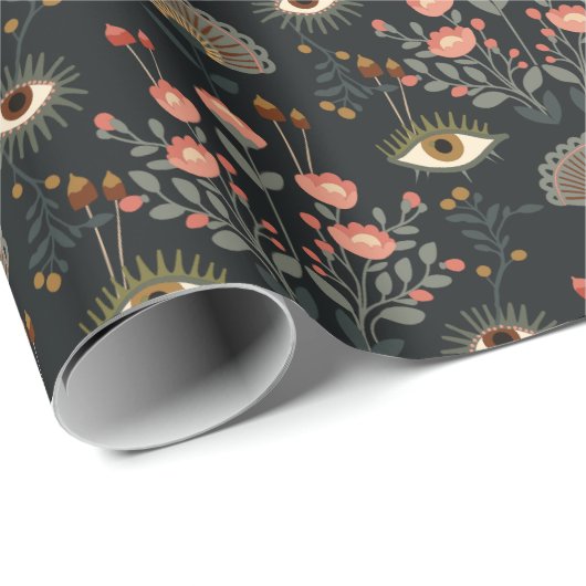 Dark Floral Botanical Romantasy Eye Cadeaupapier (Rol Hoek)
