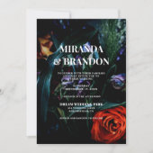 Dark Floral Botanical Wedding Kaart (Voorkant)