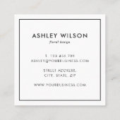 Dark Floral Bouquet Elegant Modern Vierkante Visitekaartje (Achterkant)