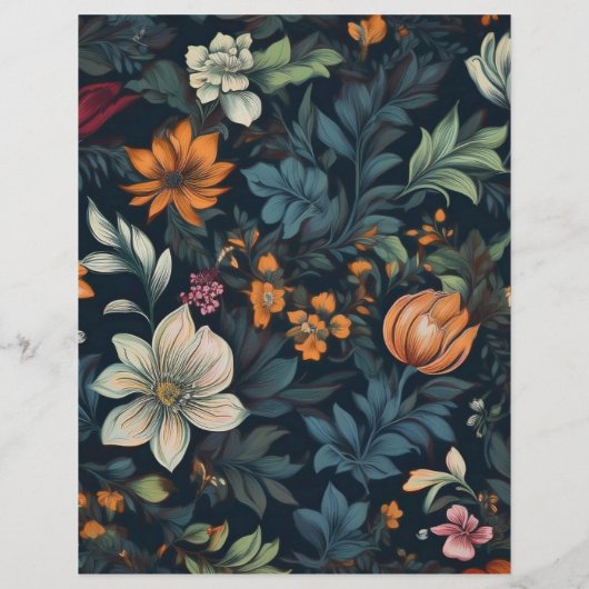 Dark Floral  Briefpapier (Achterkant)