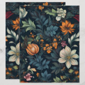 Dark Floral  Briefpapier (Voorkant / Achterkant)